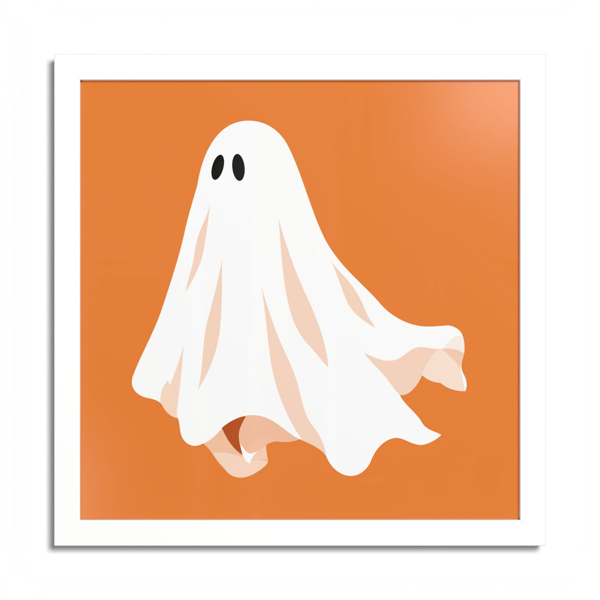 Orange ghost framed art print with a white frame