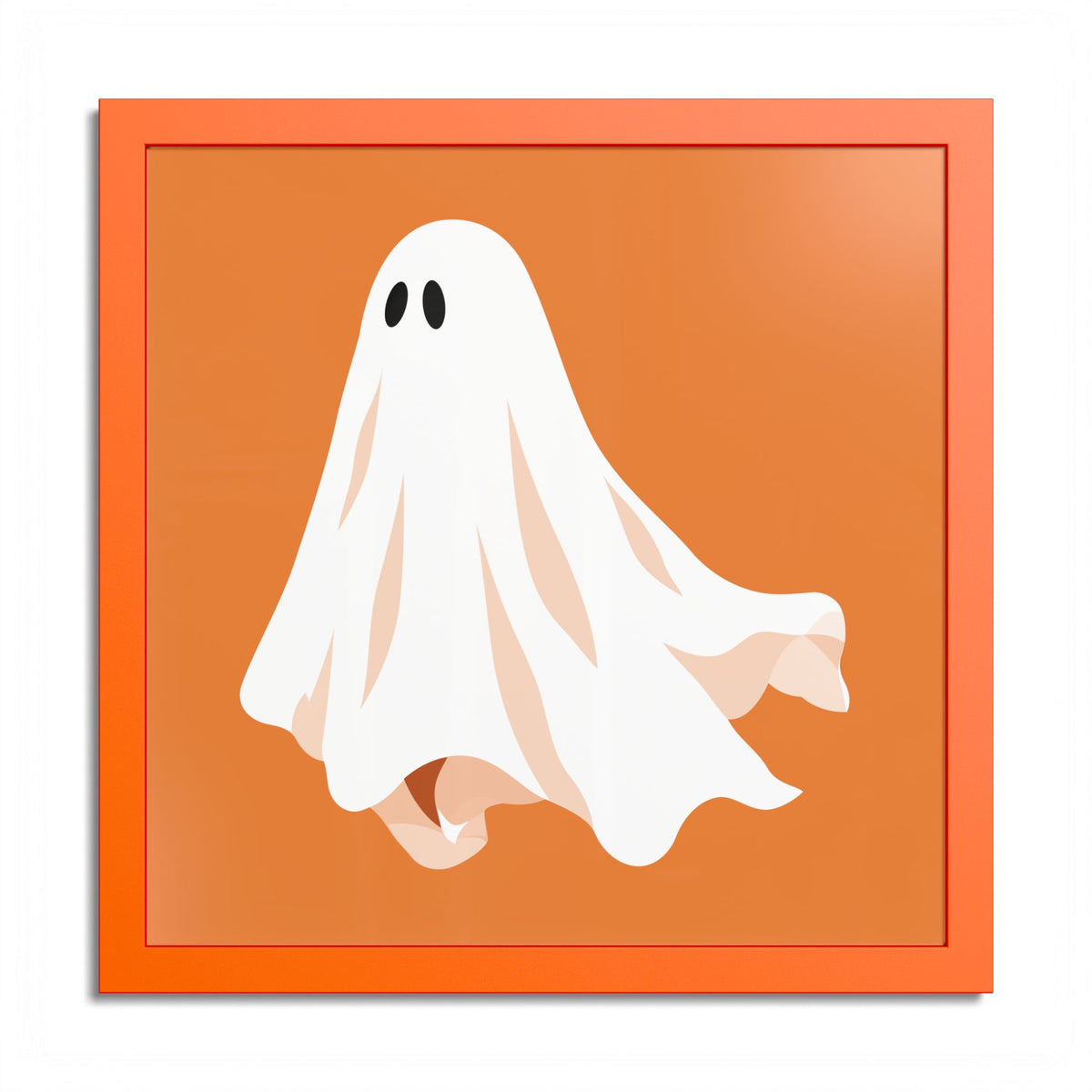 Orange ghost framed art print with an orange frame