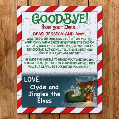 Personalized Christmas Elf Jigsaw Puzzle in Tin Box
